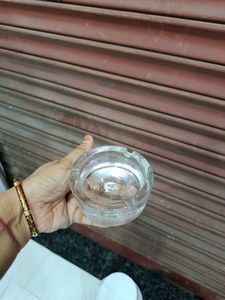 Vintage Glass Ashtray with Cigar