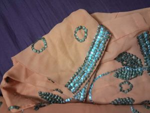 Elegant Orange Saree with Sequins