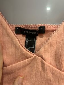 Peach Ribbed Cami Top
