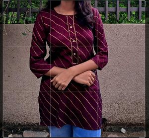Striped 3/4 Sleeve Tunic