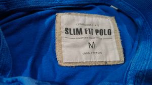 Blue Polo T-Shirt with '74' Graphic