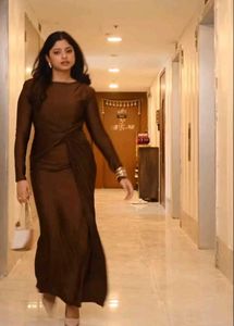 Elegant Brown Maxi Dress