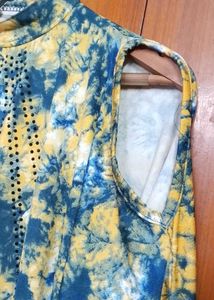 Tie-Dye Cold Shoulder Top