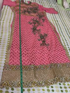 Embellished Pink &amp; Gold Tunic