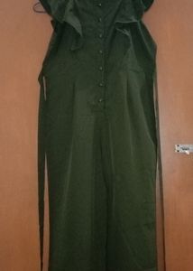 Olive Ruffle Jumpsuit