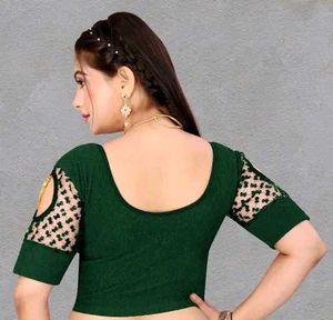 Stylish Green Cut-Out Sleeve Blouse