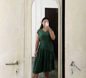 Green Polka Dot Midi Dress