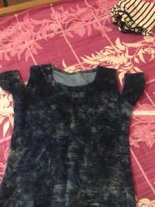 Trendy Cold Shoulder Acid Wash Dress