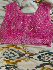 Pink Sequin Lehenga Choli Set