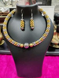 Beaded Choker and Earring Set