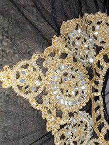 Embellished Black Net Cape