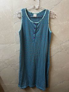 Blue Striped Cotton Nightie