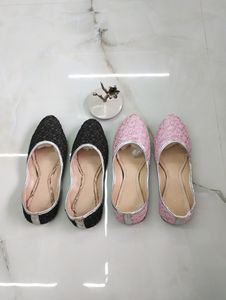 Black And Pink Bellies/Jutis (Combo Of 2)