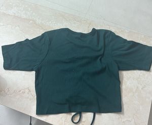 Stylish Ribbed Cinched Crop Top