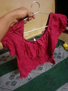Chic Red Velvet Crop Top