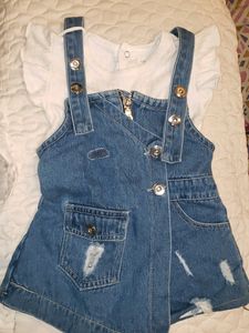 Cute Denim Pinafore Dress