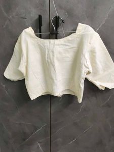 Cream Cotton Ethnic Blouse