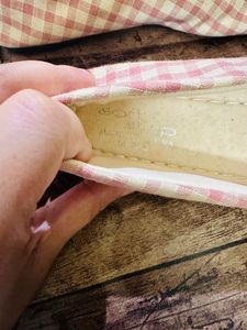 Cute Pink Gingham Ballet Flats