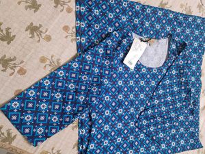 Stylish Blue Geometric Print Kurta