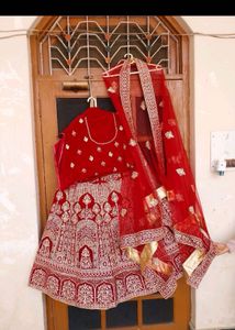 Stunning Red Bridal Lehenga Set