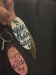 stary night hand painted Keychain