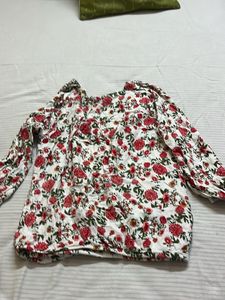Chic Floral Print Wrap Top