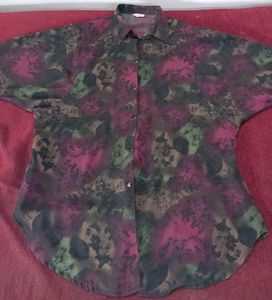 Abstract floral button up designer shirt