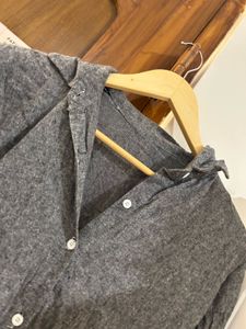 Grey  Button-Up Tunic Dress