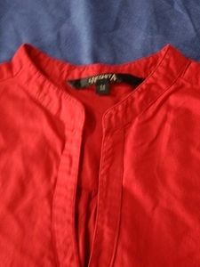 Red Long Sleeve Casual Shirt
