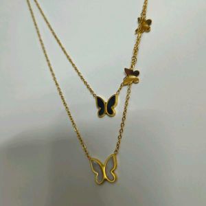 Elegant Butterfly Layered Necklace