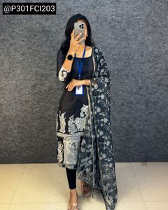 Premium Kota Chex Kalamkari Kurta,Dupatta