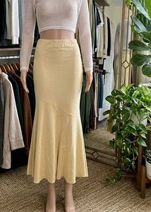 maxi yellow mermaid skirt