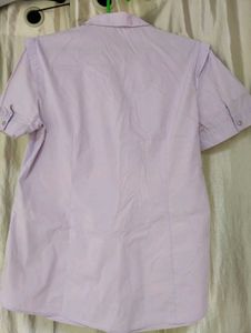 Light Purple Short Sleeve Button-Up Top