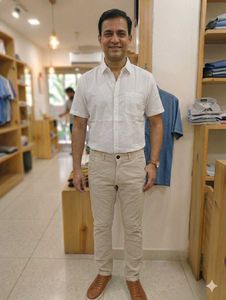 Men's Beige Casual Pants