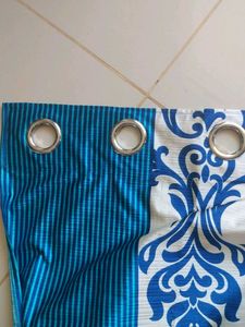 Blue &amp; White Damask Curtain - 5 pieces