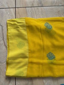 Vibrant Yellow Saree