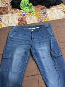 Mast &amp; Harbour Slim Fit Cargo Jeans – Size