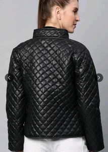 Quilted Bomber Jacket with Neon Zip