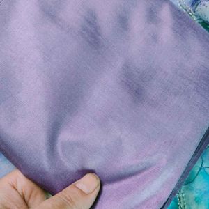 Purple Print Organza Zari Embroidered Party Wear U