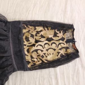 Elegant Black &amp; Gold Embellished Lehenga Choli