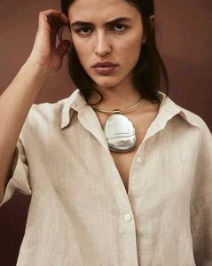 H&M Linen short boxy blouse