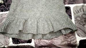 Grey Knitted Peplum Top