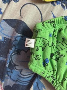 Boys Green Printed Underwear