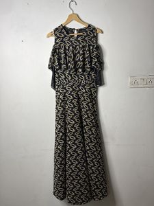 Elegant Cold Shoulder Print Dress