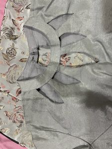 Saree With Grey Silver Tone And Stitched Blouse