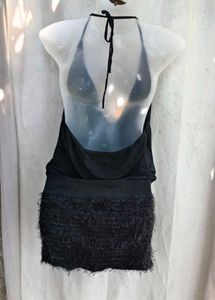 192510. Chic Black Halter Neck Mini Dress