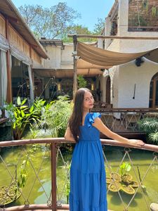 Chic Blue Tiered Maxi Dress