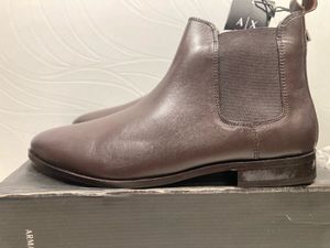 Armani Exchange Brown Leather Chelsea Boots