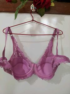 Imported Pink Wired Lace Bra