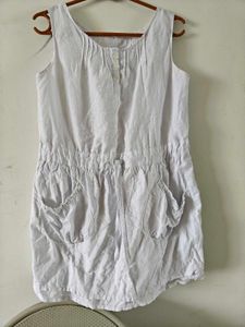 Lightweight Sleeveless Drawstring Dress